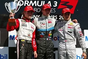 Images Dated 4th July 2004: Formula Three Euro Series: The podium: Nico Rosberg Opel Team Rosberg, second; Alexandre Premat ASM