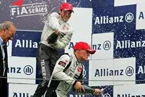 Images Dated 1st July 2007: Formula Three Euroseries: Yelmer Buurman, third, celebrates on the podium with race winner James