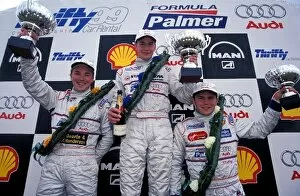 Images Dated 3rd November 2004: Formula Palmer Audi Championship: The podium finishers: 2nd, race winner Richard Lyons