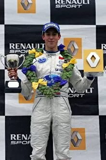 British Formula Renault Championship Gallery: Formula Renault UK: 1st race podium - Alexander Sims Manor Competition 1st