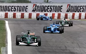 Images Dated 7th May 2000: Formula One Spanish Grand Prix Eddie Irvine leads Alex Wurz, Johhny Herbert