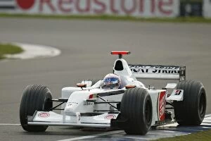 Images Dated 7th March 2002: Formula One Testing: British American Racing test driver Anthony Davidson driving last years BAR