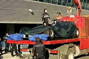Images Dated 11th December 2008: Formula One Testing: The car of Christian Klien BMW Sauber Test Driver is brought back to the pits