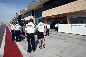 Formula One Testing: The car of Robert Kubica BMW Sauber F1.09 is returned to the pits on a truck after suffering a