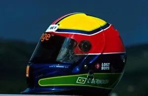 Images Dated 12th February 2001: Formula One Testing: Enrique Bernoldi Arrows AMT A22 Helmet