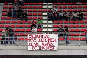 Images Dated 30th April 2007: Formula One Testing: Fans of retired Michael Schumacher
