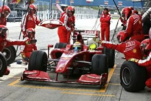 Formula One Testing: Felipe Massa Ferrari F60 makes a pitstop