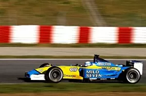 Images Dated 9th December 2002: Formula One Testing: FIA GT and Euro F3000 driver Romain Dumas tests the Renault R202