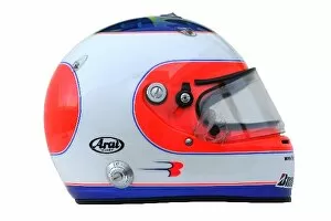 Images Dated 16th March 2009: Formula One Testing: The helmet of Rubens Barrichello Brawn Grand Prix BGP 001