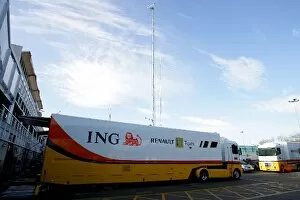 Images Dated 13th February 2007: Formula One Testing: ING Renault F1 Team trucks