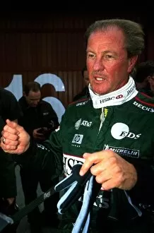 Images Dated 18th January 2002: Formula One Testing: Jaguar Cars Chairman Wolfgang Reitzle talks about his experiences testing