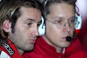 Images Dated 14th January 2005: Formula One Testing: Jarno Trulli Toyota and Ossi Oikarinen Toyota Race Engineer