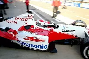 Images Dated 16th September 2004: Formula One Testing: Jarno Trulli Toyota TF104B goes out for the first time in the Toyota