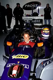 Images Dated 7th May 2004: Formula One Testing: Jenson Button prepares for his first F1 test for Prost