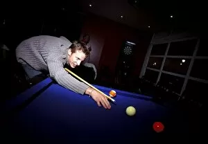 Formula One Testing: Jenson Button relaxes by playing pool after his first test for Williams