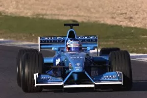 Formula One Testing: Jenson Button tests the Mild Seven Benetton Renault Sport B201 for the first time