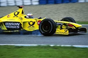 Images Dated 3rd October 2001: Formula One Testing: Jordan Team test driver Takuma Sato locks up under braking