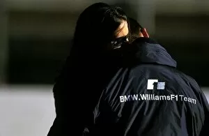 Images Dated 7th February 2003: Formula One Testing: Juan Pablo Montoya Williams and his wife Connie Montoya
