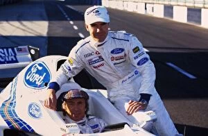 Images Dated 17th October 2001: Formula One Testing: L-R: Jackie Stewart and Paul Stewart test their Formula One car