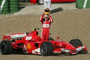 Images Dated 8th December 2006: Formula One Testing: Luca Badoer Ferrari F248 stops in the gravel