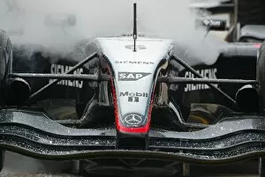 Fire Gallery: Formula One Testing: McLaren suffer a fire during pit stop practice
