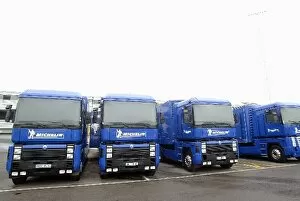Images Dated 24th April 2003: Formula One Testing: Michelin Trucks in the paddock