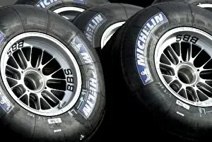 Images Dated 11th January 2004: Formula One Testing: The Michelin tyres of the BAR Honda team