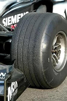 Images Dated 4th September 2003: Formula One Testing: New specification tyres on the McLaren'