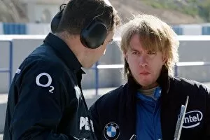 Images Dated 13th January 2006: Formula One Testing: Nick Heidfeld BMW Sauber talks with an engineer