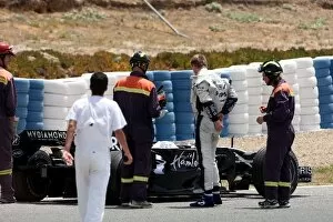 Images Dated 22nd July 2008: Formula One Testing: Nico Hulkenberg Williams FW30 suffers a mechanical problem on the track