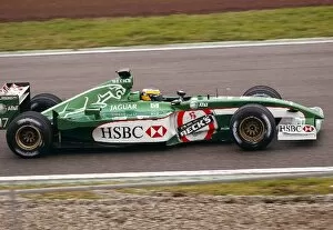 Images Dated 10th January 2002: Formula One Testing: Pedro de la Rosa continued testing the new Jaguar Cosworth R3