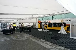Formula One Testing: The Renault team begin to pack away