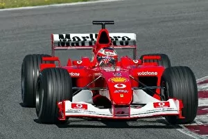 Images Dated 20th March 2002: Formula One Testing: Rubens Barrichello tests the new Ferrari F2002 that is yet to race in anger