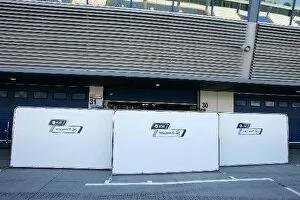 Formula One Testing: Screens infront of the Williams garage