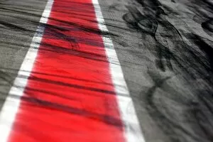 Images Dated 12th March 2009: Formula One Testing: Skid marks in the pitlane