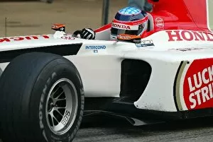 Images Dated 17th January 2003: Formula One Testing: Takuma Sato has his first run in the new BAR Honda 005