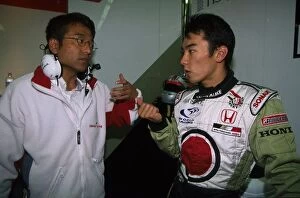 Images Dated 3rd October 2001: Formula One Testing: Takuma Sato outpaced fellow BAR driver Panis