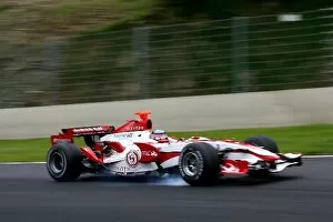 Images Dated 12th July 2007: Formula One Testing: Takuma Sato Super Aguri F1 SA07 locks a wheel