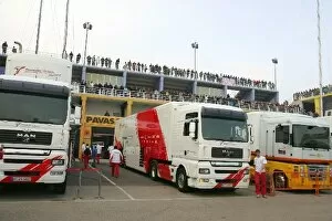 Images Dated 21st January 2008: Formula One Testing: Another Toyota Racing truck arrives in the paddock