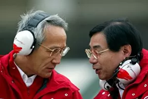 Formula One Testing: Tsutomu Tomita Toyota Team Principal and Keizo Takahashi Toyota Technical Co-Ordinator