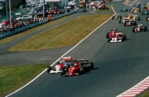 Images Dated 15th April 2003: Formula One World Championship: Alain Prost Ferrari closes the door on Aytron Senna McLaren Honda