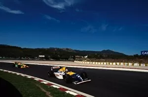 Portugal Gallery: Formula One World Championship: Alain Prost Williams FW15C leads Michael Schumacher
