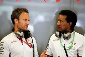 Images Dated 4th August 2008: Formula One World Championship: Alex Leibinger Force india Physio and Babir Singh Physio