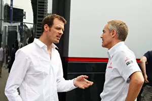 Images Dated 25th July 2010: Formula One World Championship: Alex Wurz with Martin Whitmarsh McLaren Chief Executive Officer