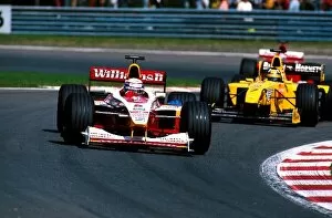 Belgium Gallery: Formula One World Championship: Alex Zanardi Williams FW21 leads Damon Hill