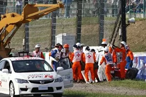 Images Dated 3rd October 2009: Formula One World Championship: Ambulance arrives after Timo Glock Toyota TF109 crashes during