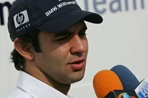 2004 Collection: Formula One World Championship: Antonio Pizzonia Williams talks to the media