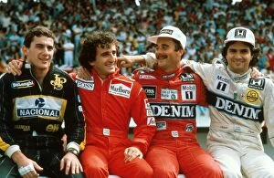 Grand Prix Gallery: Formula One World Championship: Ayrton Senna. Alain Prost. Nigel Mansell. Nelson Piquet