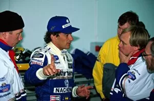 Portugal Collection: Formula One World Championship: Ayrton Senna, with Race Engineer David Brown