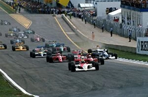Images Dated 28th February 2001: Formula One World Championship: Ayrton Senna leads into the first corner